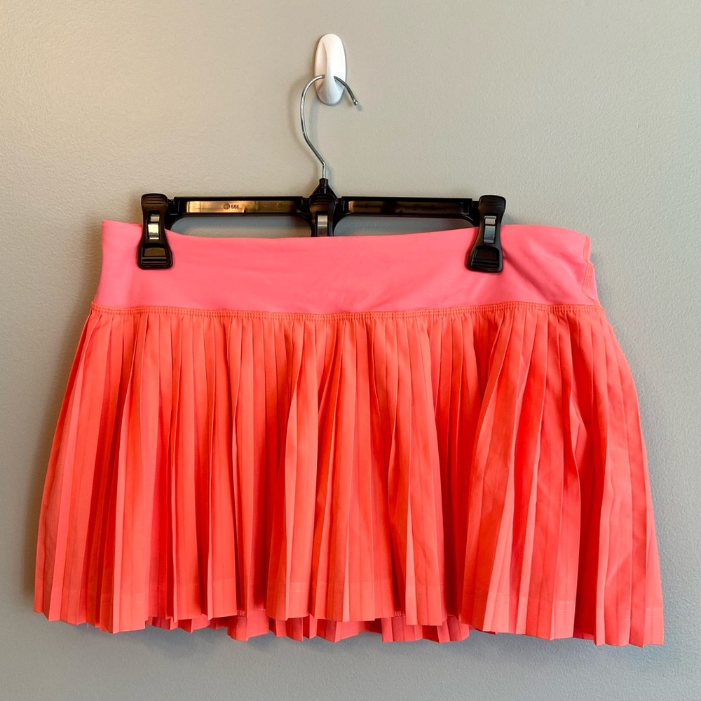 Lululemon Orange Pleated Tennis Skirt